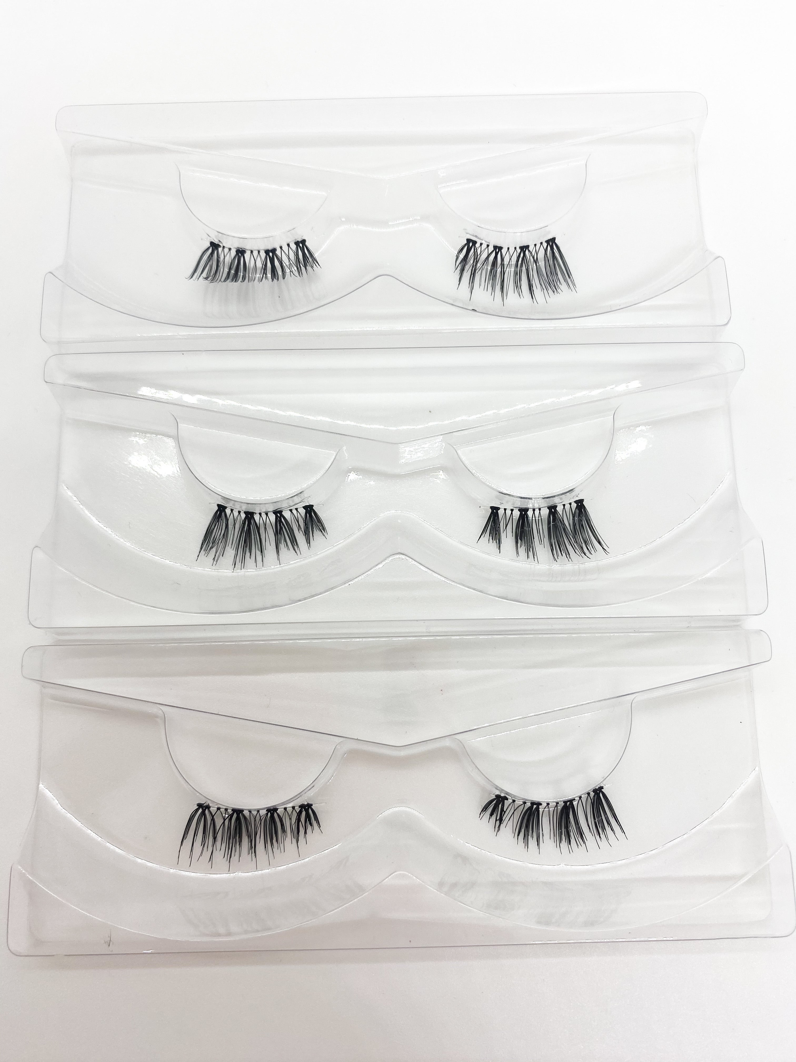 Premium synthetic half lashes set (3 pairs) - Cat eyes